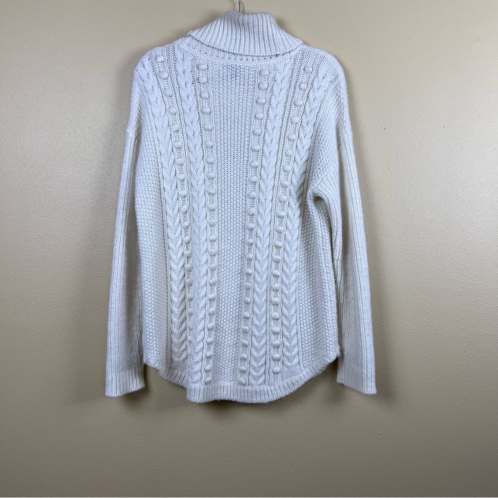 Talbots Sweater Pullover Cable Knit Cream Wool Blend - Picture 3 of 8